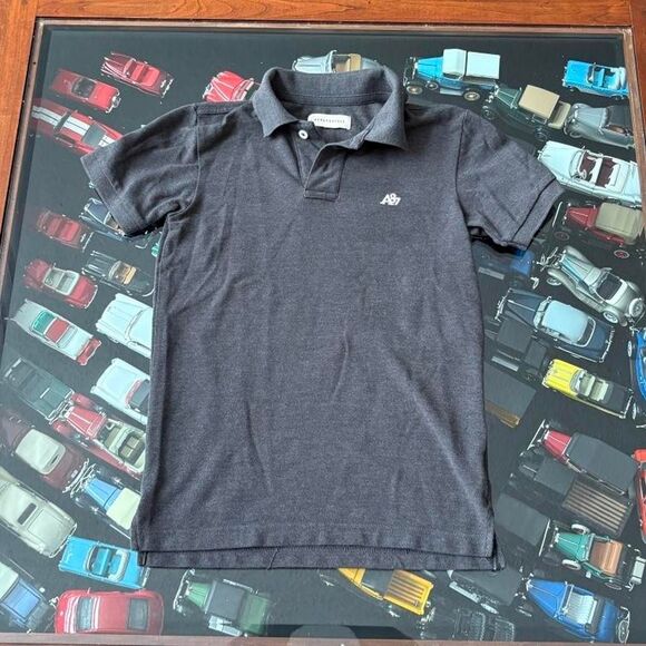 Aeropostale Grey and White Polo Shirt Vintage Y2k Preppy Aeropostale - Picture 4 of 6